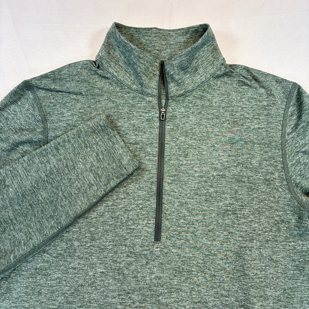 Lululemon Metal Vent Tech 1/2 Zip Mens Large Green Heathered Pullover Golf Hike